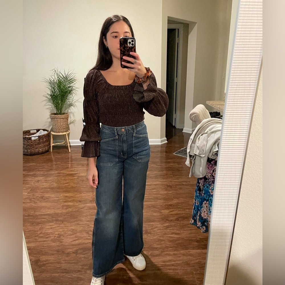 Pilcro wide leg utility jean